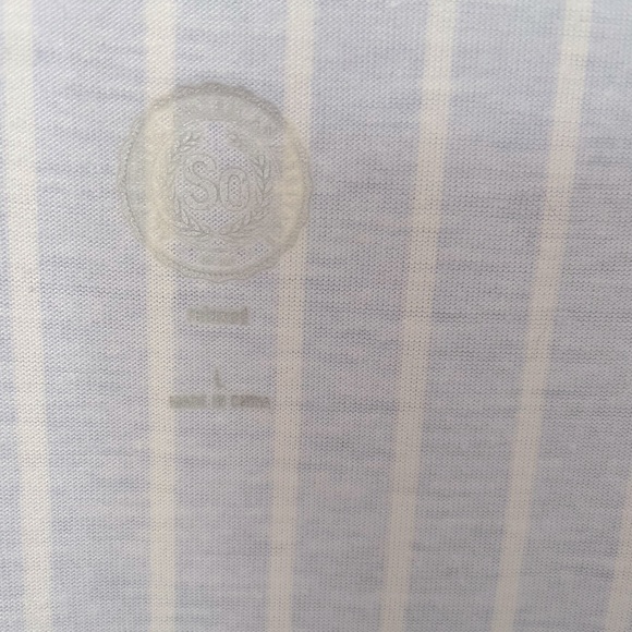 Juniors SO Blue & White Striped Crop Tie Waist - Picture 7 of 7